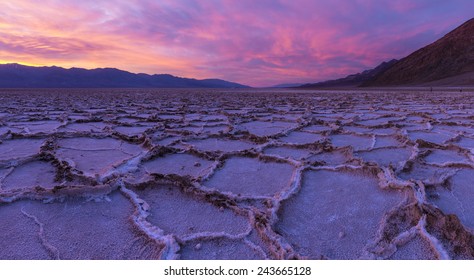 Sunset At Bad Water, Death Valley, California