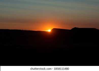sunset in the Bardenas Reales, summer, sunset, sunrise, desert
