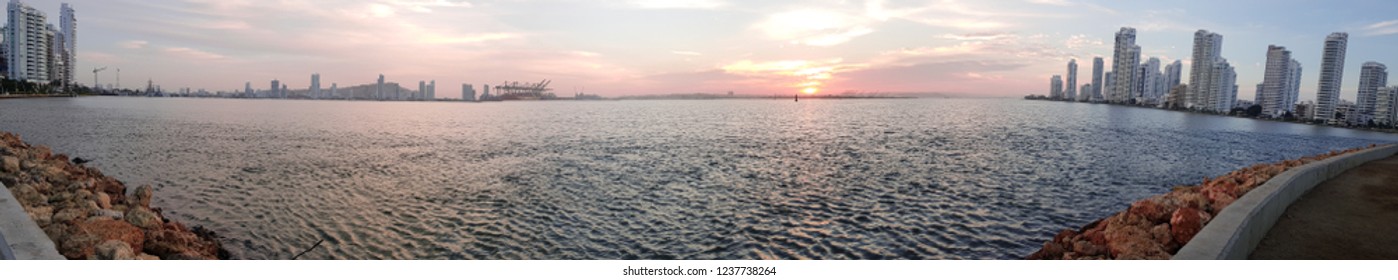 Sunset in a bay