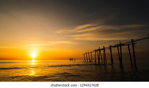 Sunset and beach.