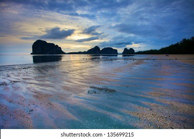 sunset the beach
