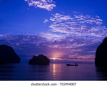 sunset beach with boat.nice sunset
