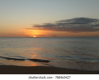 Sunset At The Beach On Uoleva Islanf, Lifuka District, Haapai, Tonga