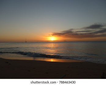 Sunset At The Beach On Uoleva Islanf, Lifuka District, Haapai, Tonga