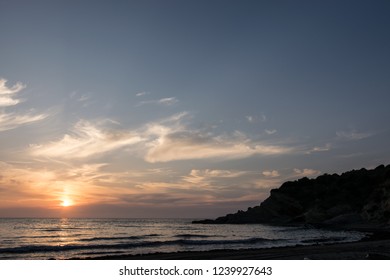 Sunset At The Beach Of Vjosë-Nartë Protected Landscape, Vlorë, Albania.