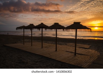 Sunset at the beach, Peñíscola, Castellón, Spain