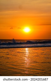 Sunset In Beach Ujung Genteng, Indonesian July 20th 2021 - Shutterstock ID 2024201687