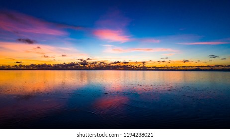 Sunset Beach. Yap Island, Federated States  Of Micronesia. Shoot With Drone