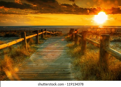 Sunset beach-This photo made by hdr technic - Shutterstock ID 119134378