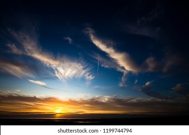 sunset with beautiful clouds 
