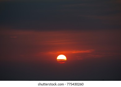 Sunset behind the cloud 