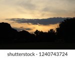 Sunset behind clouds in Sardinia