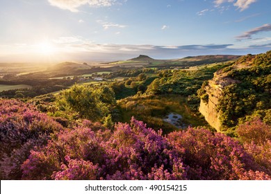 Sunset behind Roseberry Topping, taken from Cockshaw Hill in the North York Moors National Park.