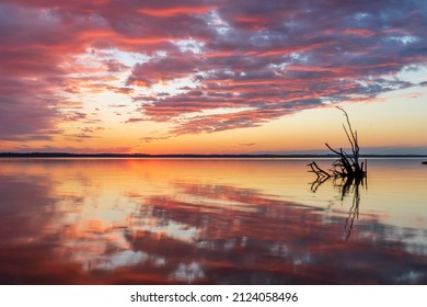 Sunset At Belle Isle State Park In Virginia