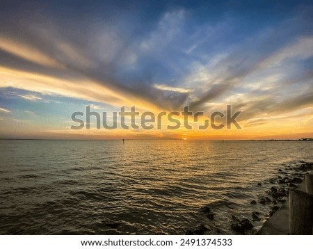 Sunset at Ben T Davis beach in Tampa Florida