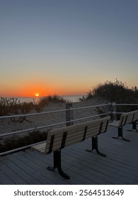 Sunset bench a the beach