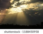 Sunset between clouds