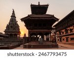 Sunset at Bhaktapur Durbar square in Kathmandu