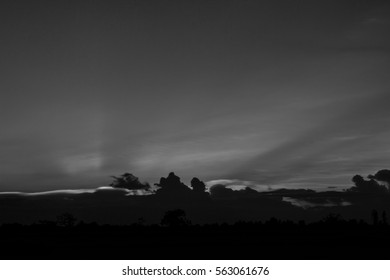 sunset black and white background