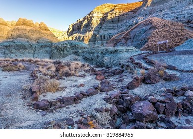 Sunset at Blue Basin in John Day Fossil Beds National Monument in the Central Oregon