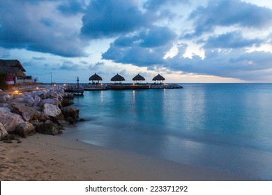 Sunset at Blue Bay Beach Curacao one of the Caribbean ABC islands