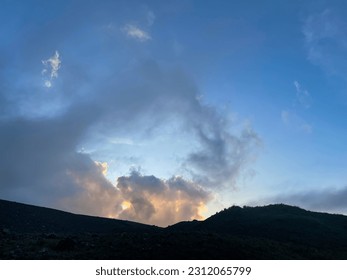 Sunset Blue Golden Sky from Rocky Hill - Shutterstock ID 2312065799