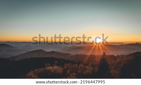 Sunset from the Blue Ridge Parkway in North Carolina's Appalachian Mountains