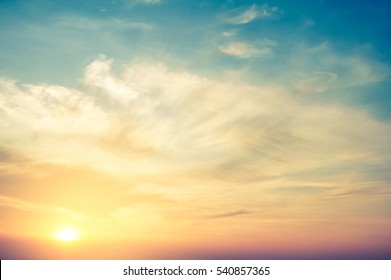 Sunset with blue sky - retro vintage filter effect - Shutterstock ID 540857365