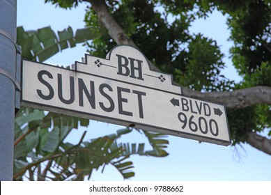 Sunset Blvd Sign In Beverly Hills Ca