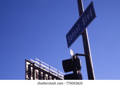 Sunset Blvd Street Sign In LA 