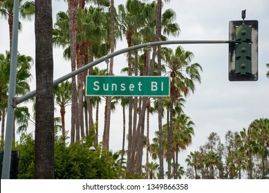 Sunset Blvd Street Sign, Los Angeles - California