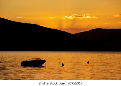 Sunset with boat