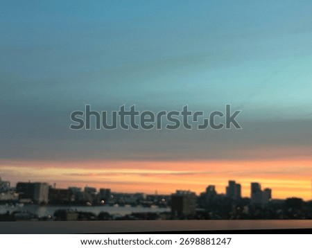 Sunset in Boston skyline in fall