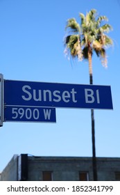 Sunset Boulevard Street Sign. Hollywood California SUNSET BLVD. Street Sign.  