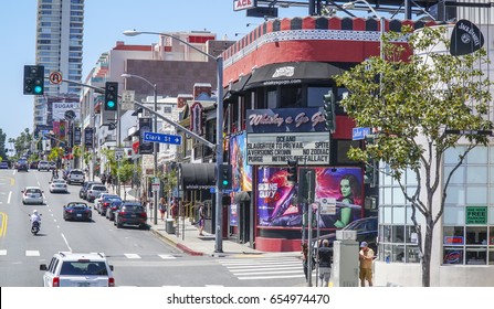 Sunset Boulevard West Hollywood Street View - LOS ANGELES / CALIFORNIA - APRIL 20, 2017