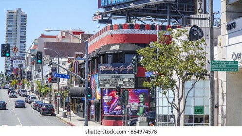 Sunset Boulevard West Hollywood Street View - LOS ANGELES / CALIFORNIA - APRIL 20, 2017