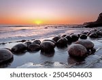 Sunset at Bowling Ball Beach, Schooner Gulch, Point Arena, California, USA