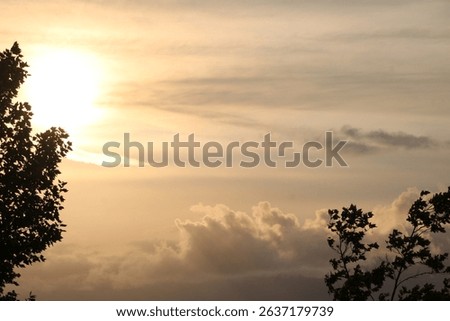Sunset breaking though the clouds