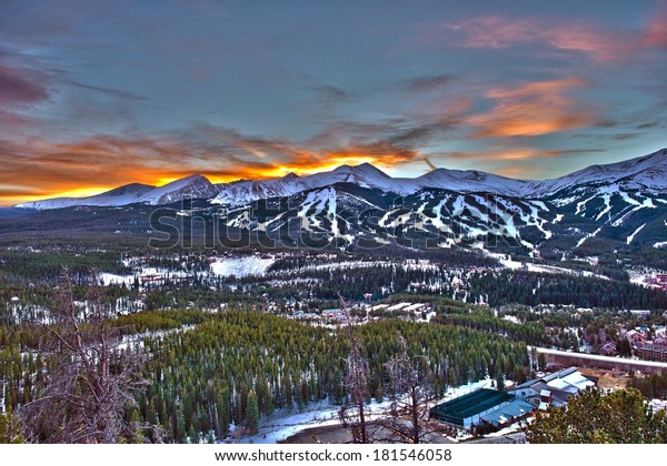 Sunset in\
Breckenridge HDR Winter Photography.\

