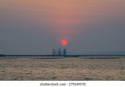 Sunset at bridge