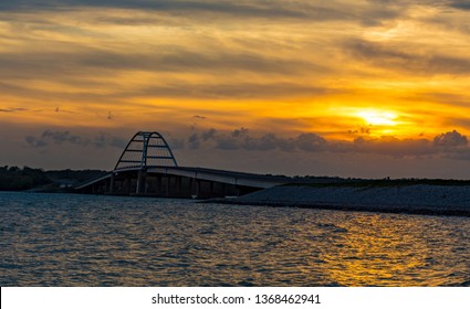 Sunset Bridge To Land Between The Lakes