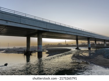 Sunset Bridge Over Ashley River Waimak