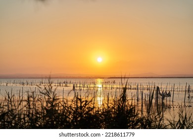 Sunset By The Albufera Lake In Valencia