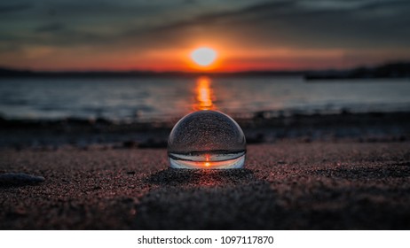 Sunset by the beach.