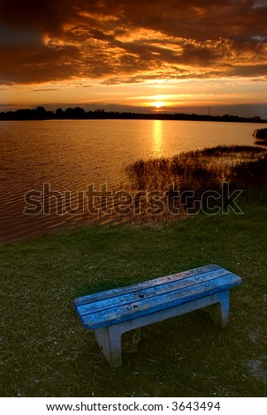 Sunset by the lake