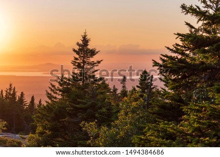 sunset Cadillac mountain Acadia national park 