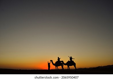 Sunset Camel Desert In Marrakech