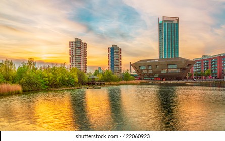 Sunset At Canada Water, London