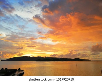 Sunset Captured From Suria Sabah Shopping Mall Building. 