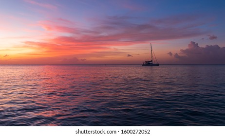 Sunset in the Caribbean Sea - Powered by Shutterstock
